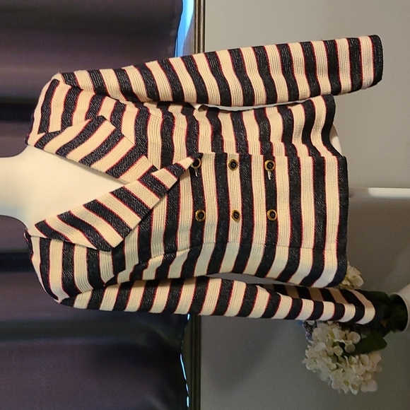 Cabi NWT Striped Cruise Jacket - Size 10 - Picture 2 of 8